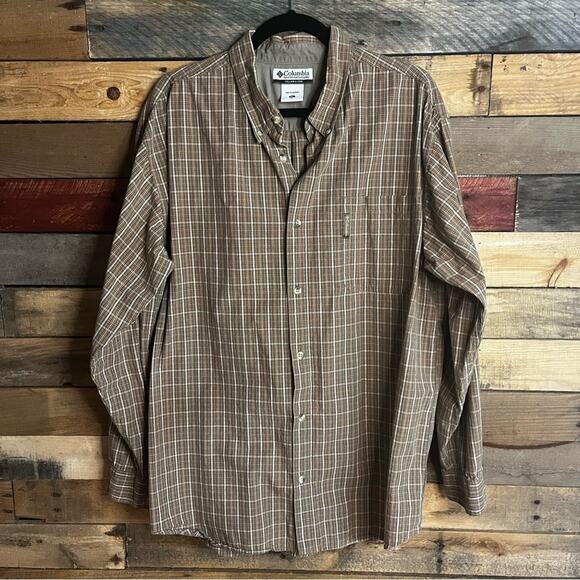 Columbia‎ Brown Plaid Button Down Shirt Size XL - Picture 1 of 10